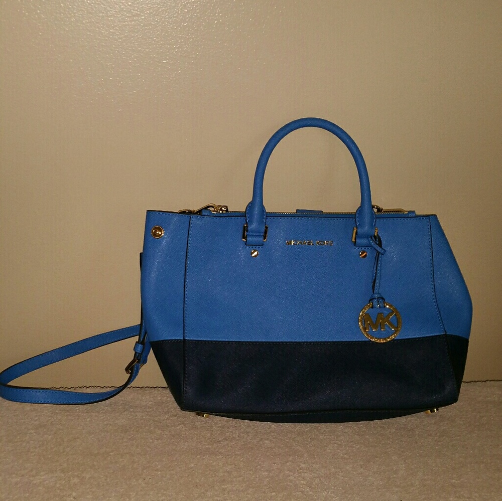 Michael Kors blue two-tone purse